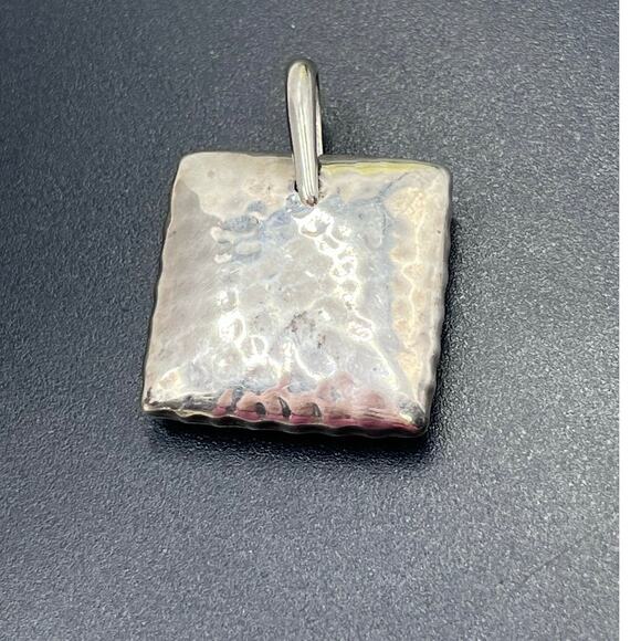 Silpada 2008 Hammered Sterling Silver Pillow Square Puff Pendant S1118 - Picture 4 of 9